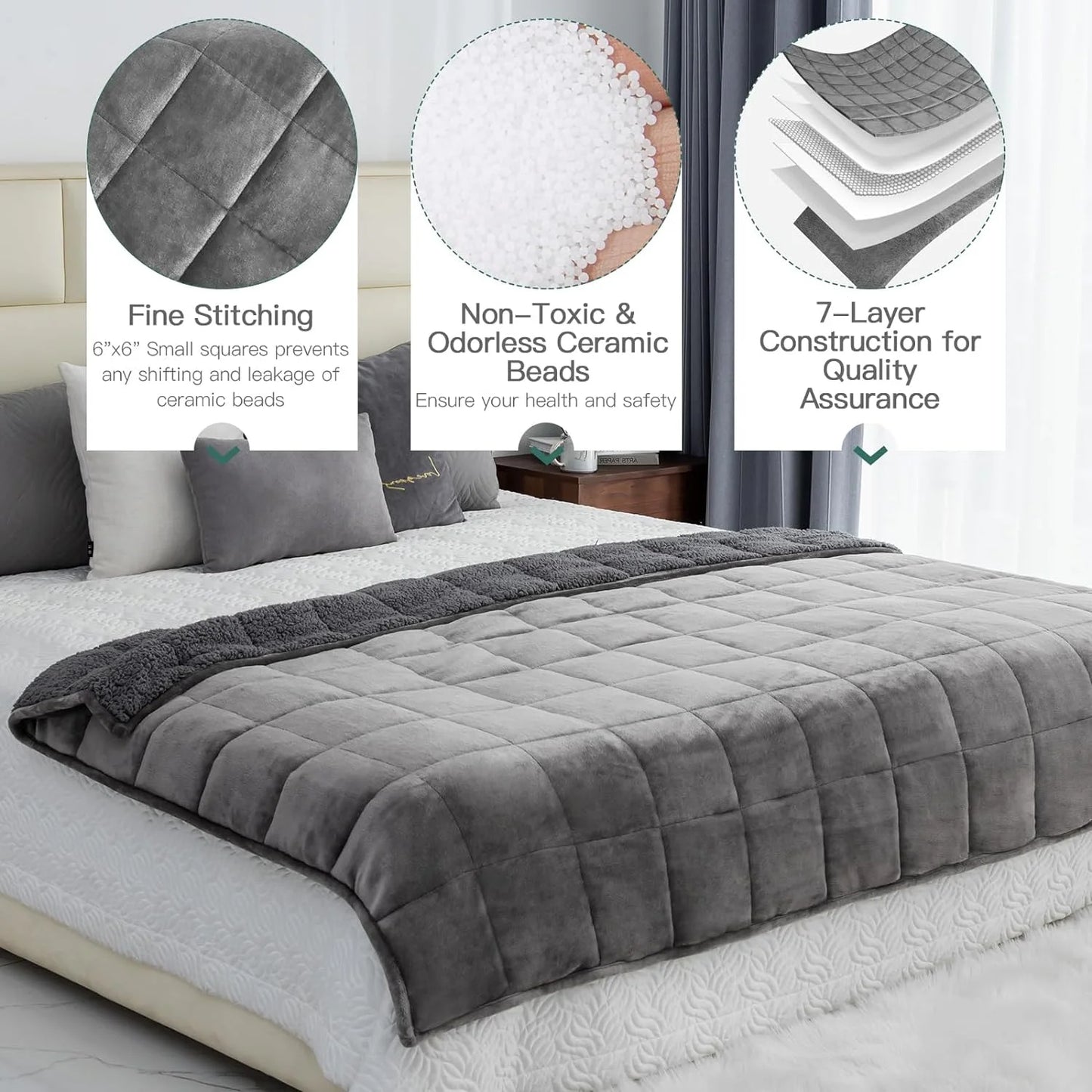 20 Lb Fleece Weighted Blankets for Adults