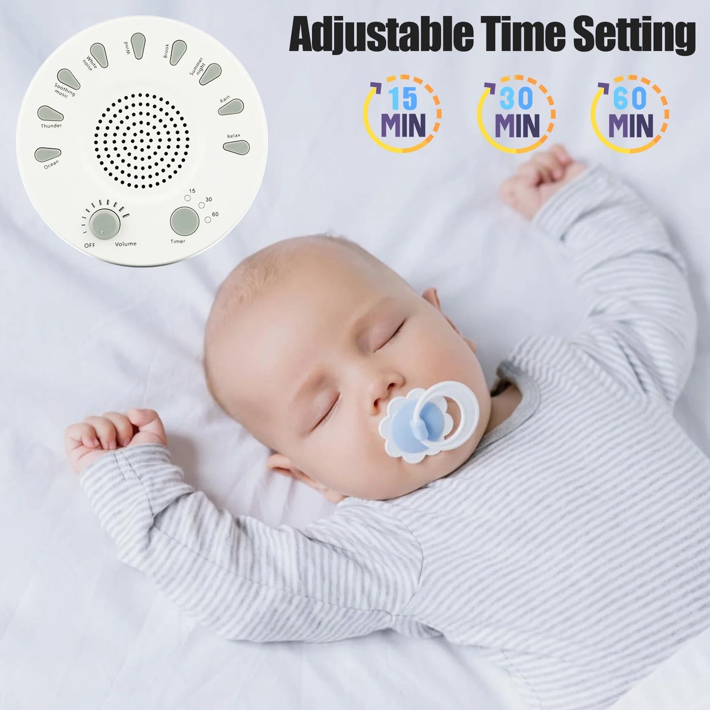 Portable Sleep Sound Therapy Machine with 3 Timers