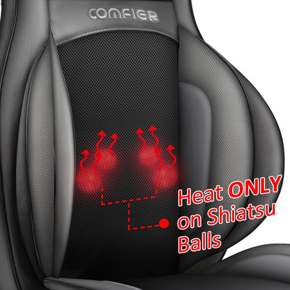 Shiatsu Neck Back Massager, 2D/3D Kneading Massage Chair Pad, Heating Compression Seat Cushion Massagers, Ideal Gifts - Black