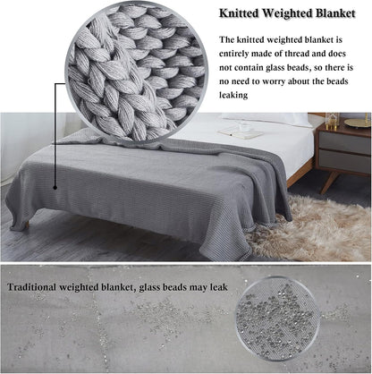 Cooling Chunky Knit Heavy Weighted Blanket 