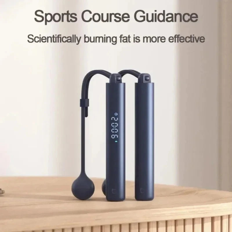 Mijia Smart Electric Skipping Rope Real-Time Training Guidance Accurate Fitness Data Recording Matrix Screen Display App Connection Happy Efficient Exercise Cordless and Rope Jump Ropes