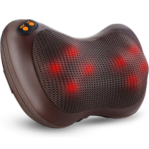 Massager Pillow with 8 Heated Rollers for Back