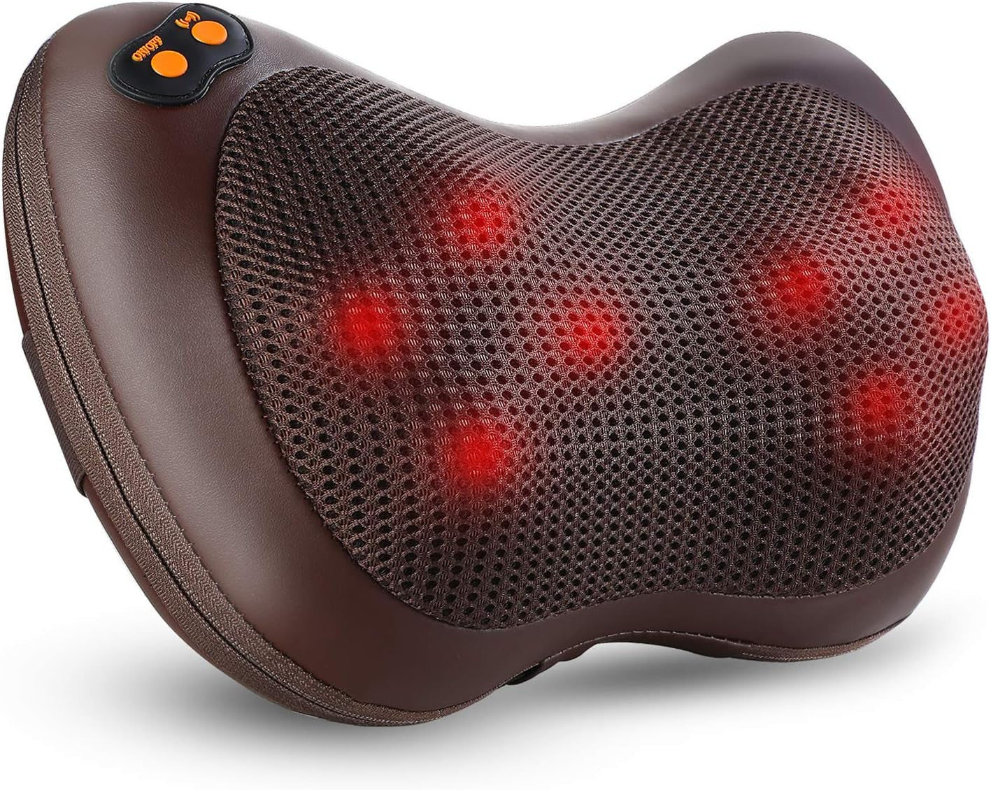 Back Massager, Shiatsu Kneading Electric Neck Massager Pillow with 8 Heated Rollers for Back, Neck, Lower Back and Shoulders, Perfect Surprise Gift for Dad/Mom/Men/Women