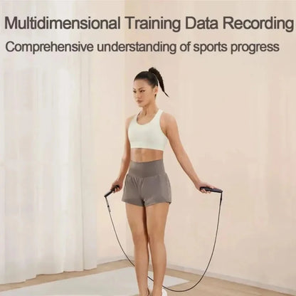 Mijia Smart Electric Skipping Rope Real-Time Training Guidance Accurate Fitness Data Recording Matrix Screen Display App Connection Happy Efficient Exercise Cordless and Rope Jump Ropes